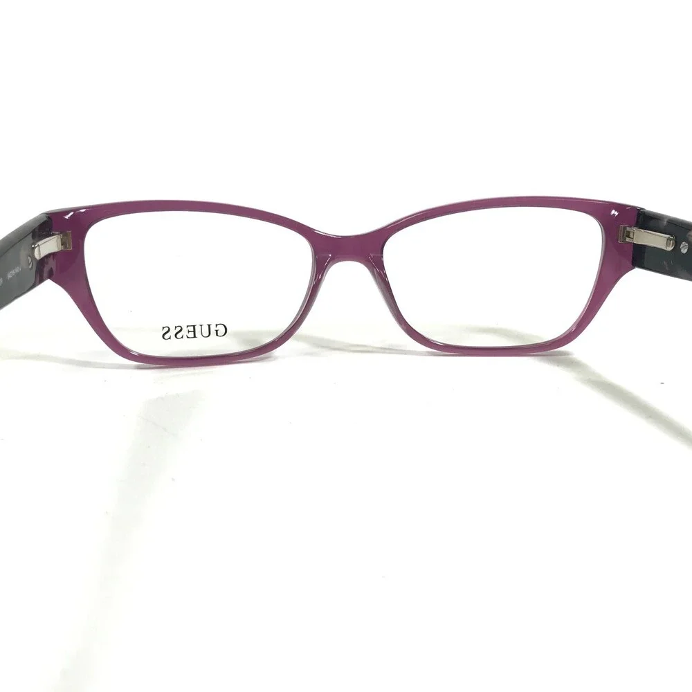 Guess Eyeglasses Frames GU2408 PUR Black Clear Purple Cat Eye 54-16-140